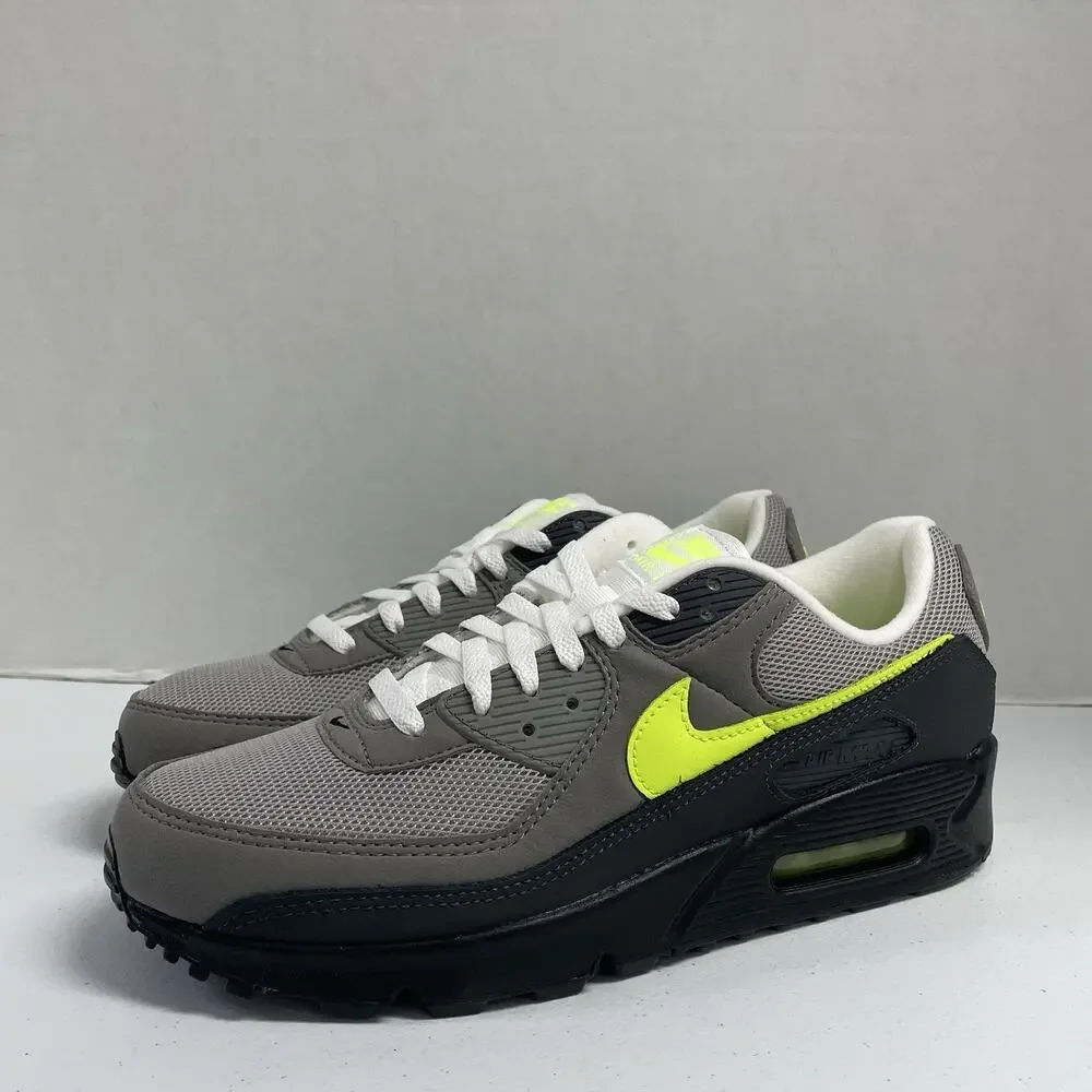 Nike Air Max 90 Neon IQ0289 010 Size 10 OG Black Grey Volt Retro Low Top Shoes
